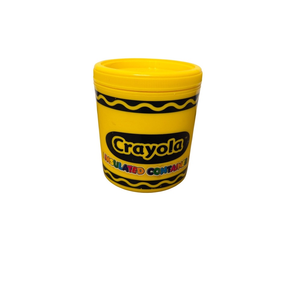 Crayola Insulated Container Yellow Screw Top Lid Art‎ Supply Storage vintage